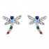 Cercei argint libelule colorate