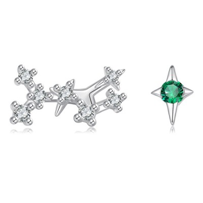 Cercei argint asimetrici Constelatie zodia Fecioara cu cristale Cercei argint asimetrici Constelatie zodia Fecioara cu cristale