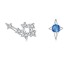 Cercei argint asimetrici Constelatie zodia Gemeni cu cristale