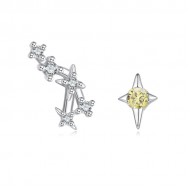 Cercei argint asimetrici Constelatie zodia Leu cu cristale