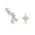 Cercei argint asimetrici Constelatie zodia Leu cu cristale