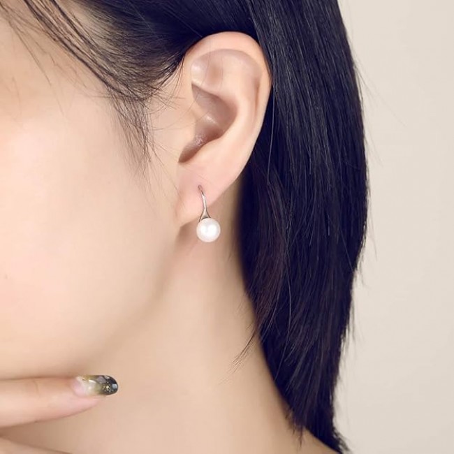 Cercei argint cu Perle albe