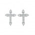 Cercei argint cruciulita cu zirconii