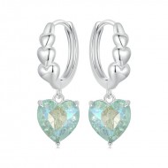 Cercei argint inima cu piatra turcoaz