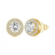 Cercei argint rotunzi cu zirconiu Elegance