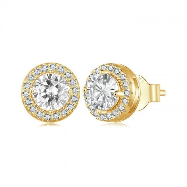 Cercei argint rotunzi cu zirconiu Elegance