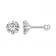 Cercei argint cu zirconiu rotunzi 5mm