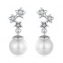 Cercei argint perle cu stelute si zirconii