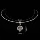 Colier Choker Crystal Heart