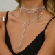 Colier choker elegant cu cristale stralucitoare tip Y