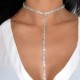Colier choker lung tip cravata cu cristale Colier choker lung tip cravata cu cristale
