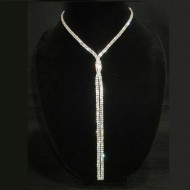 Colier la baza gatului impletit lung cu cristale