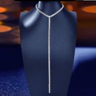 Colier choker lung tip cravata cu cristale