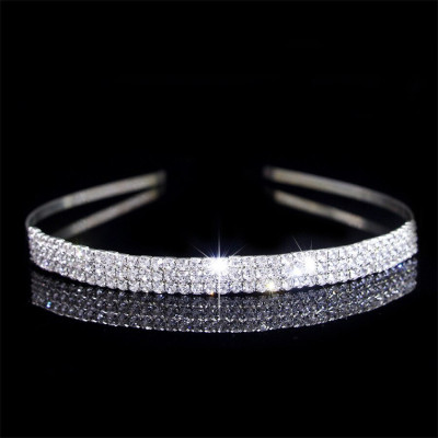 Diadema coronita cu trei randuri de zirconii