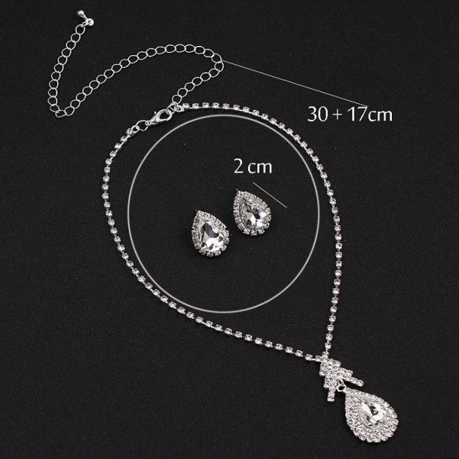 Set bijuterii Simple Crystal Waterdrop