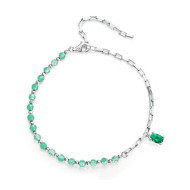 Bratara argint cristale verde smarald