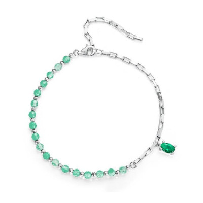 Bratara argint cristale verde smarald