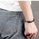 Bratara inox reglabila cu cruce neagra