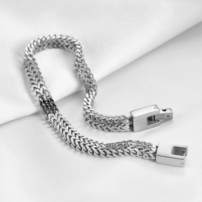 Bratara din inox lant cu doua straturi