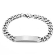 Bratara inox pentru barbati cu zale si placuta