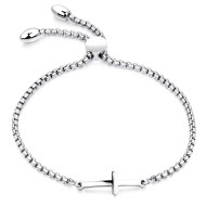 Bratara inox reglabila cu talisman cruce