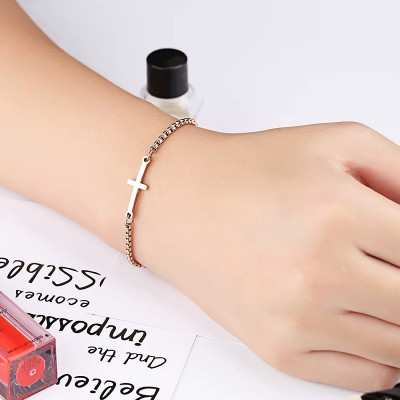 Bratara inox reglabila cu talisman cruce