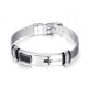 Bratara inox reglabila cu cruce neagra