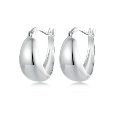 Cercei argint Hoops design curbat eleganti