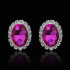 Cercei ovali Fucsia Divine cu zirconii