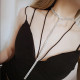 Colier choker lung tip cravata cu cristale