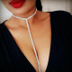 Colier choker lung tip cravata cu cristale