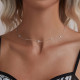 Colier argint delicat cu floricele si zirconii