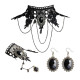 Set bijuterii gotic din dantelă neagra
