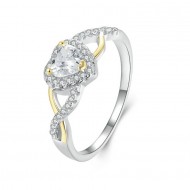 Inel argint cu piatra in forma de inima Iubire Eterna