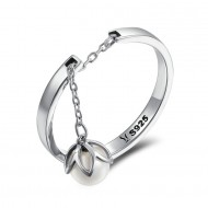 Inel argint reglabil floare cu perla