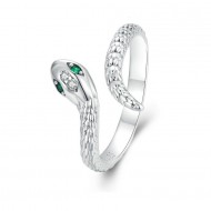 Inel argint reglabil Sarpe mistic cu zirconii