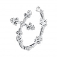 Inel argint reglabil cruce cu zirconii