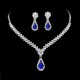 Set bijuterii colier si cercei Josephine cu cristale albastru safir Set bijuterii colier si cercei Josephine cu cristale albastru safir