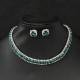 Set colier la baza gatului si cercei cu cristale verde smarald Elegance Set colier la baza gatului si cercei cu cristale verde smarald Elegance