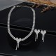 Set colier choker si cercei in forma de inima din cristale Set colier choker si cercei in forma de inima din cristale