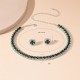Set colier la baza gatului si cercei cu cristale verde smarald Elegance Set colier la baza gatului si cercei cu cristale verde smarald Elegance
