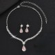 Set bijuterii colier si cercei Josephine cu cristale roz Set bijuterii colier si cercei Josephine cu cristale roz