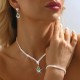 Set bijuterii colier si cercei Josephine cu cristale verde smarald Set bijuterii colier si cercei Josephine cu cristale verde smarald