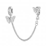 Talisman argint lant Fluturi Argintii