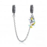 Talisman argint lant de siguranta Unicorn 
