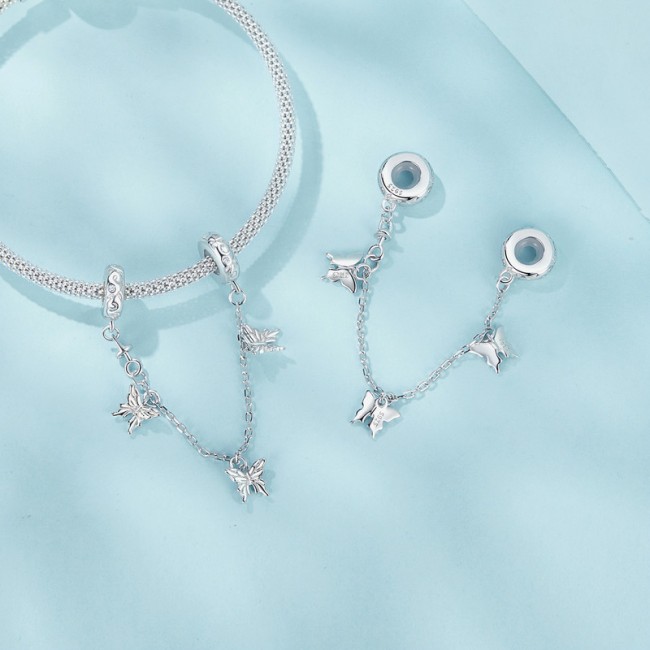 Talisman din argint lant cu fluturasi