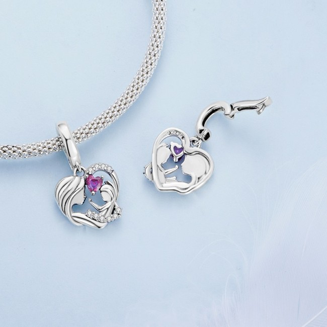 Talisman pandantiv din argint mama si bebe