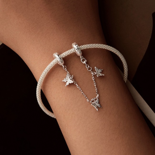 Talisman din argint lant cu fluturasi