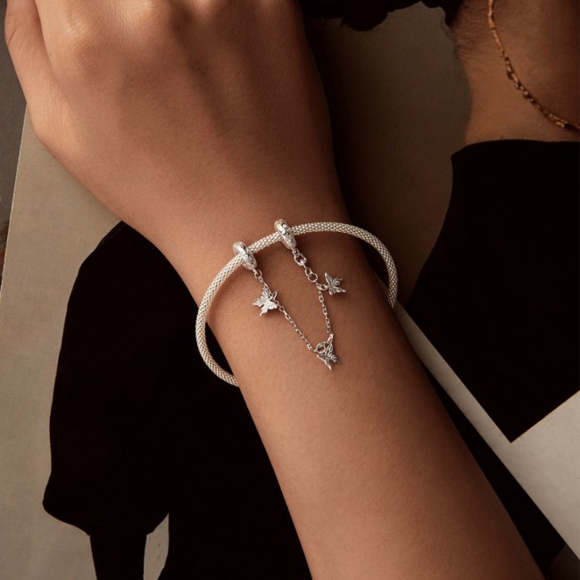 Talisman din argint lant cu fluturasi