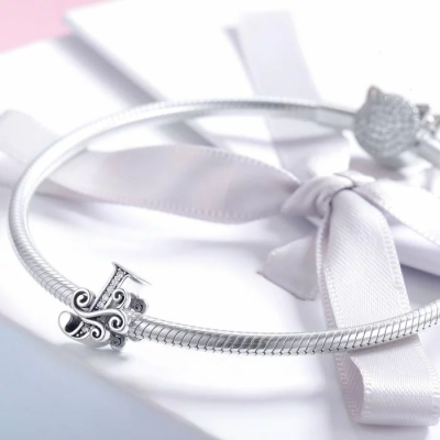 Talisman argint Litera J Talisman argint Litera J